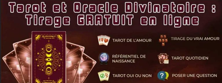Image D'Illustration : Banniere Tarot Oracle Divinatoire Tirage Gratuit En Ligne | Pour Le Site Du Cabinet Arianne G Voyance