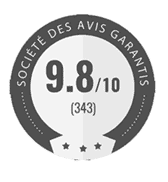 Badge De Ma Note De 9,8 Sur 10 Sur 370 Avis Vérifiés Par &Quot;La Société Des Avis Garantis&Quot;